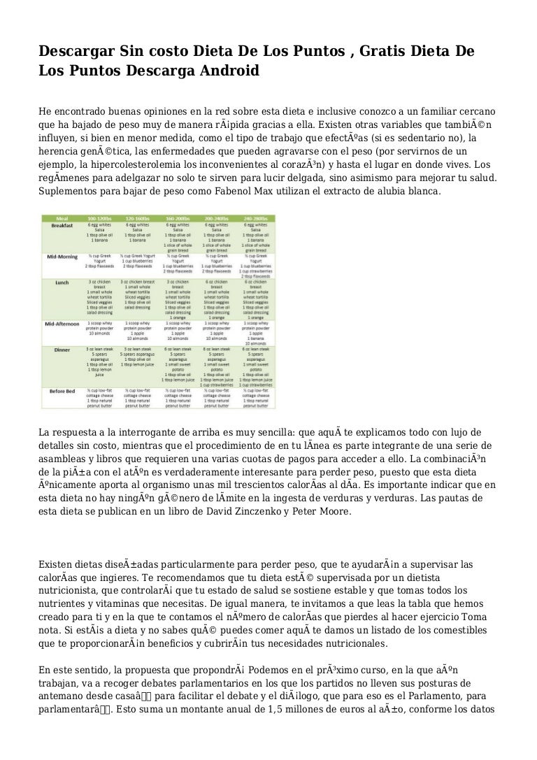 App dieta puntos gratis App dieta puntos gratis